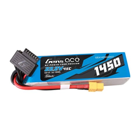 ⁨Akumulator Gens Ace G-Tech 1450mAh 22.2V 45C 6S1P Lipo z konektorem XT60 Plug⁩ w sklepie Wasserman.eu