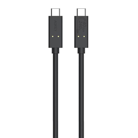⁨Kabel USB-C do USB-C Aukey, CB-TCC241, 240W, 0.8m (czarny)⁩ w sklepie Wasserman.eu