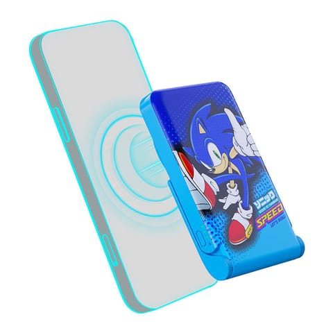 Powerbank magnetyczny OTL 5000 mAh, USB-C 15W, Sonic The Hedgehog ze stojakiem (niebieski) w sklepie Wasserman.eu
