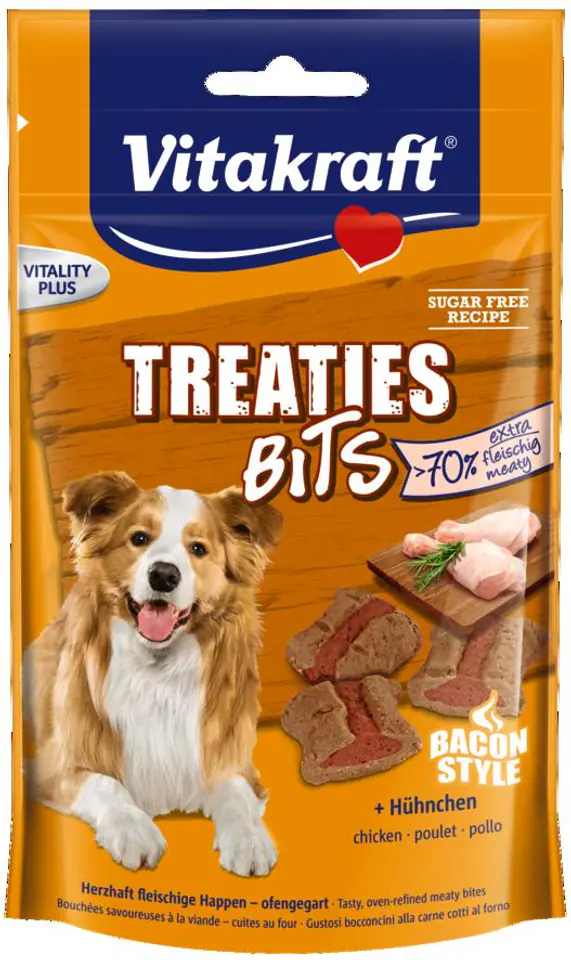 ⁨VITAKRAFT TREATIES BITS kurczak 120g przys d/psa⁩ w sklepie Wasserman.eu