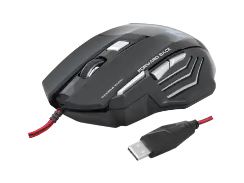 ⁨Myszka przewodowa gamingowa LED 7D/2400dpi Hercules czarna LXGM200⁩ w sklepie Wasserman.eu