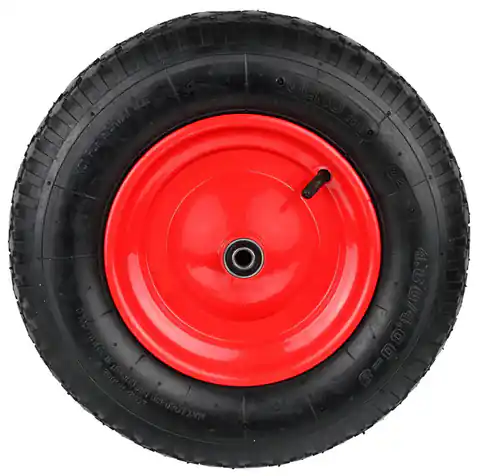 ⁨Wheel for wheelbarrow 4.00-8 on 2PR Geko Red + axle G71012⁩ at Wasserman.eu