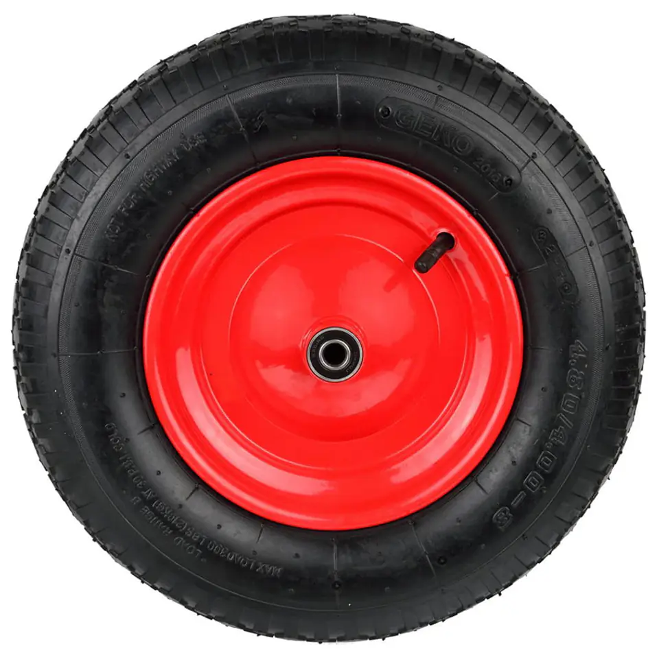 ⁨Wheel for wheelbarrow 4.00-8 on 2PR Geko Red + axle G71012⁩ at Wasserman.eu