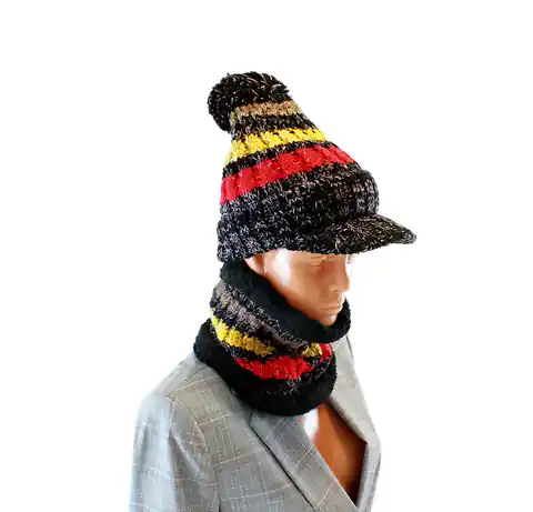 ⁨BQ52G Set women's hat and scarf black⁩ at Wasserman.eu