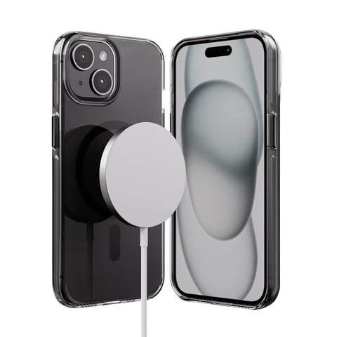 ⁨Crong Clear MAG Pro - Etui iPhone 15 MagSafe (czarny)⁩ w sklepie Wasserman.eu