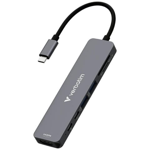 ⁨Adapter Hub Verbatim HDMI/USB-C          3.2/USB-C/2xUSB-A 3.2/SD/microSD aluminiowy 32158⁩ w sklepie Wasserman.eu