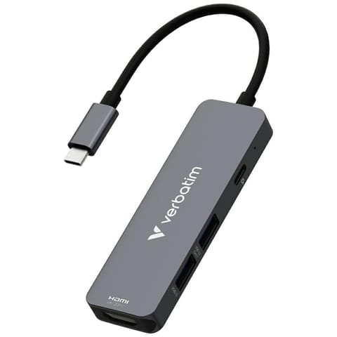 ⁨Adapter Hub Verbatim USB-C/HDMI/USB-A    3.2/USB-A 2.0 aluminiowy 32155⁩ w sklepie Wasserman.eu