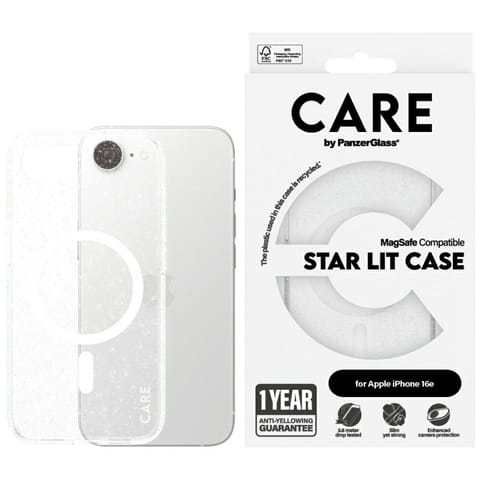 ⁨Etui CARE by PanzerGlass Flagship Urban  Combat StarLight White MagSafe do iPhone 16e przezroczysty⁩ w sklepie Wasserman.eu