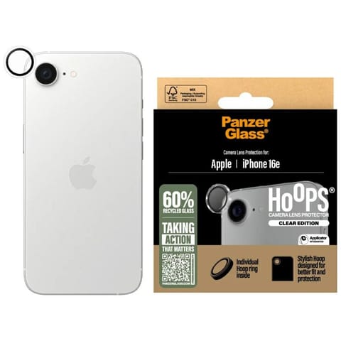 ⁨Szkło hartowane na obiektyw PanzerGlass   Hoops Lens Protector do iPhone 16e przezroczysty⁩ w sklepie Wasserman.eu