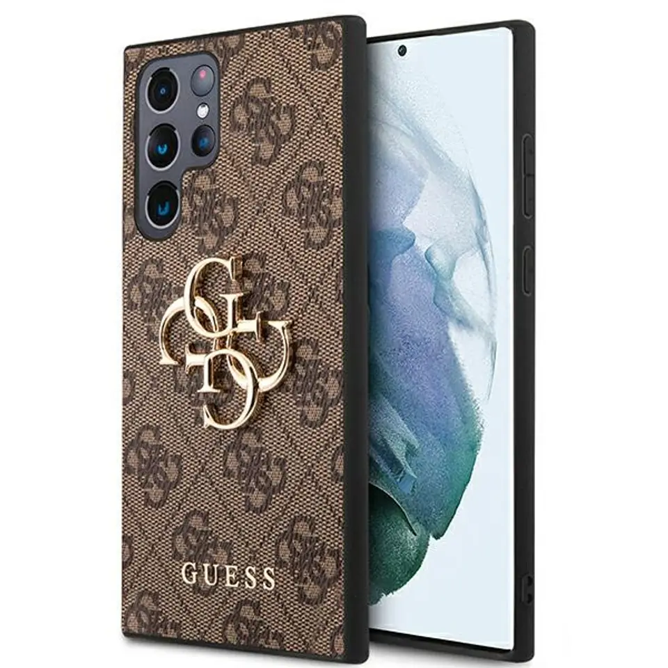 ⁨Guess 4G Big Metal Logo - Etui Samsung Galaxy S22 Ultra (brązowy)⁩ w sklepie Wasserman.eu