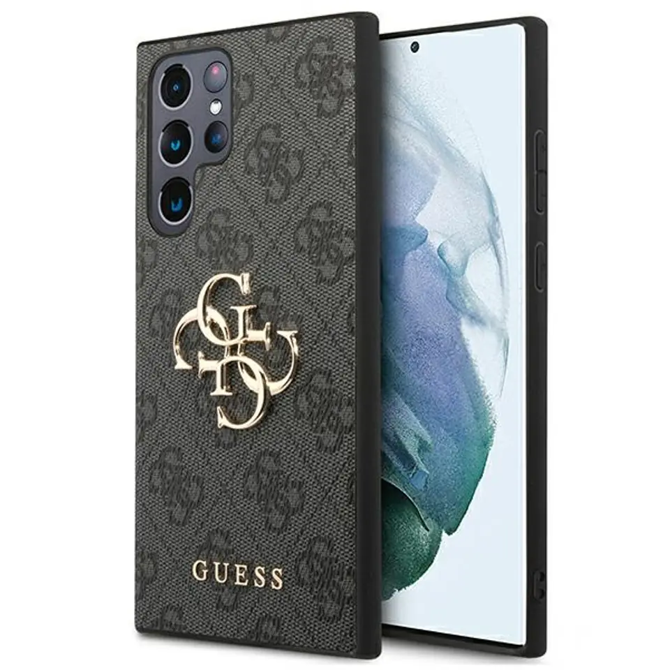 ⁨Guess 4G Big Metal Logo - Etui Samsung Galaxy S22 Ultra (szary)⁩ w sklepie Wasserman.eu