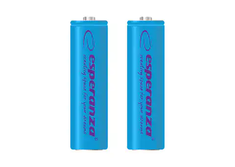 ⁨EZA103B Esperanza rechargeable ni-mh aa 2000mah batteries 2pcs. Blue⁩ at Wasserman.eu