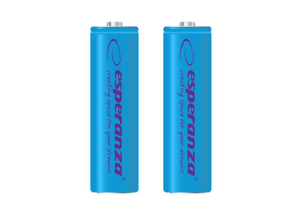 ⁨EZA103B Esperanza rechargeable ni-mh aa 2000mah batteries 2pcs. Blue⁩ at Wasserman.eu