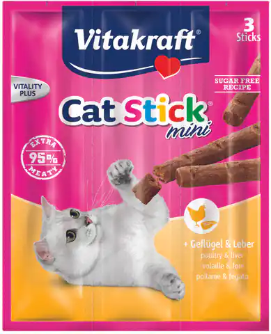 ⁨VITAKRAFT CAT STICK MINI 3pcs Geflügelleber⁩ im Wasserman.eu
