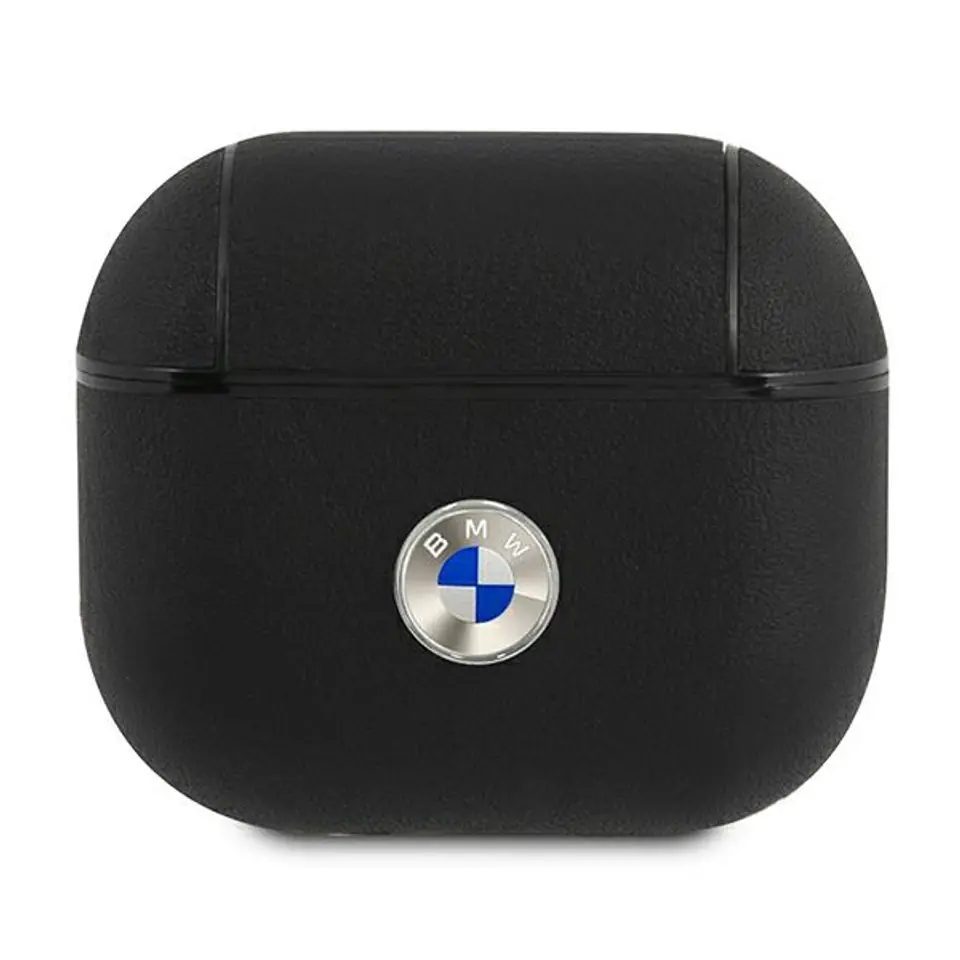 ⁨BMW BMA3SSLBK AirPods 3 cover czarny/black Geniune Leather Silver Logo⁩ w sklepie Wasserman.eu