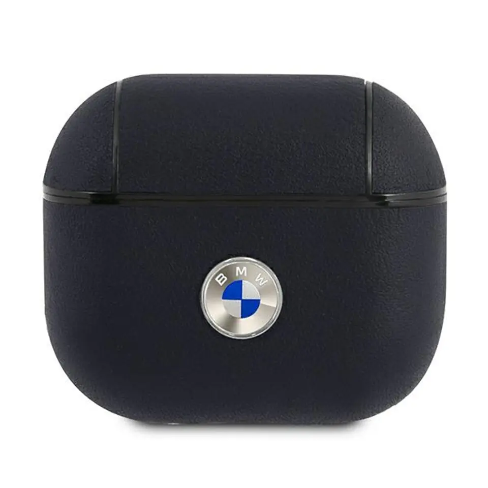 ⁨BMW BMA3SSLNA AirPods 3 cover granatowy/navy Geniune Leather Silver Logo⁩ w sklepie Wasserman.eu