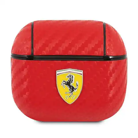 ⁨Ferrari FESA3CARE AirPods 3 cover czerwony/red On Track PU Carbon⁩ w sklepie Wasserman.eu