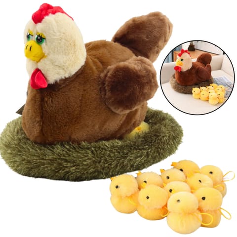 ⁨Pluszowa Kura Przytulanka Gniazdo Pisklaki Kurczaki 10szt⁩ w sklepie Wasserman.eu