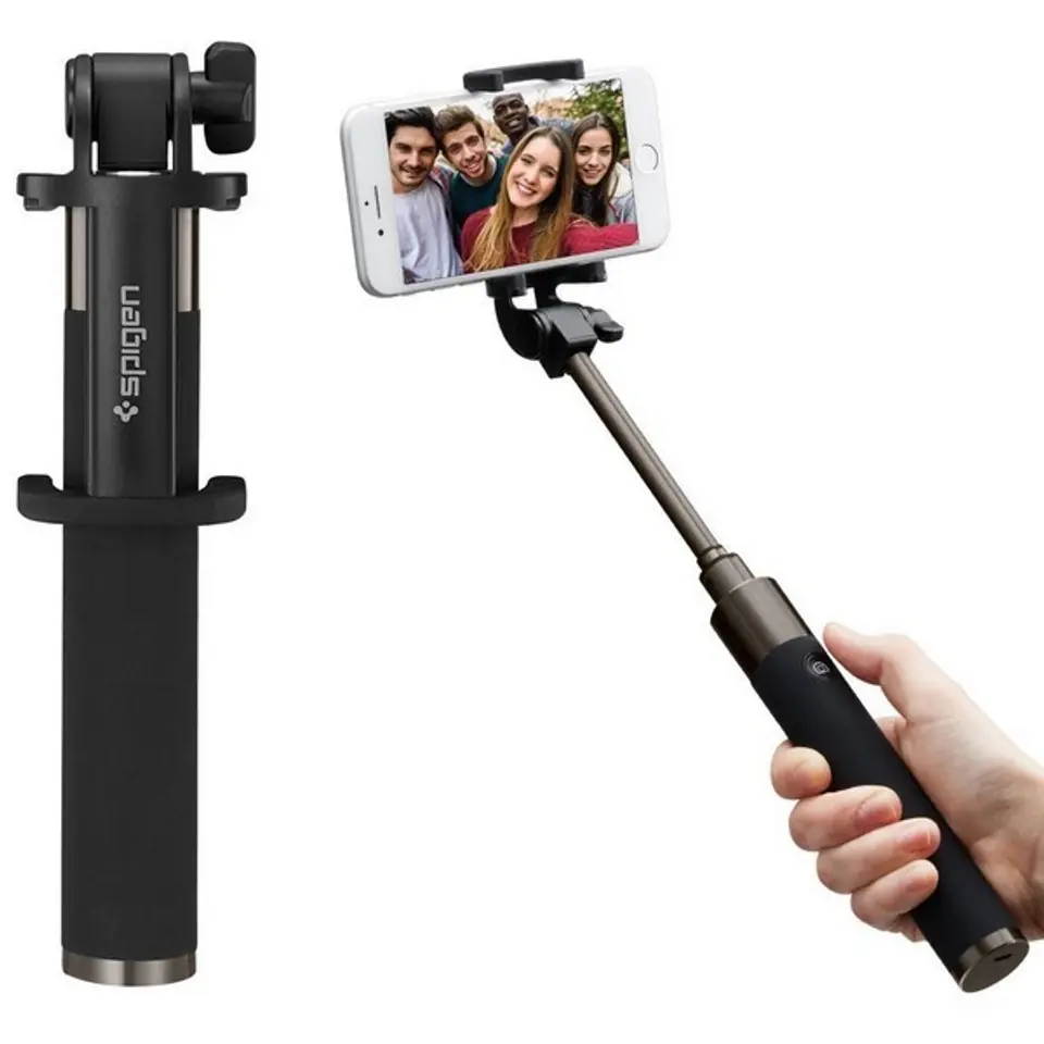 ⁨Spigen Selfiestick S530W czarny/black Bluetooth 000SS21746⁩ w sklepie Wasserman.eu