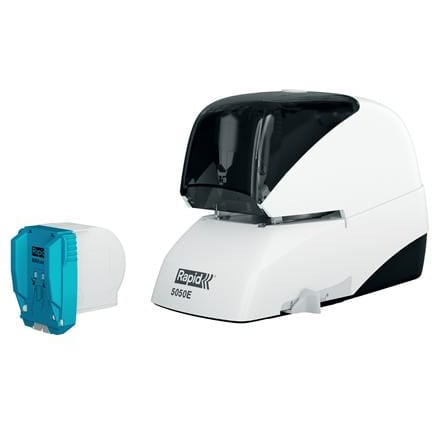 ⁨Zszywacz elektryczny Supreme 5050e biało-czarny 50 kartek RAPID 20993212⁩ w sklepie Wasserman.eu