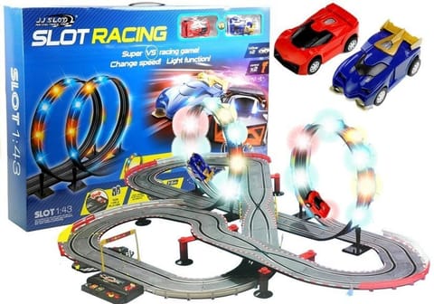 Tor Wyścigowy 2 Autka Slot Cars 1:43 Pętla Lampki w sklepie Wasserman.eu