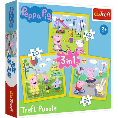 ⁨Puzzle 3in1 - Peppa Pig - Peppa's Merry Day⁩ at Wasserman.eu