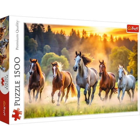 ⁨Puzzle - 1500 - Dzikie konie Trefl 26215⁩ w sklepie Wasserman.eu