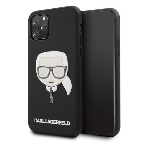 ⁨Karl Lagerfeld Iconic Embossed Glitter Case - iPhone 11 Pro Case (Black)⁩ at Wasserman.eu