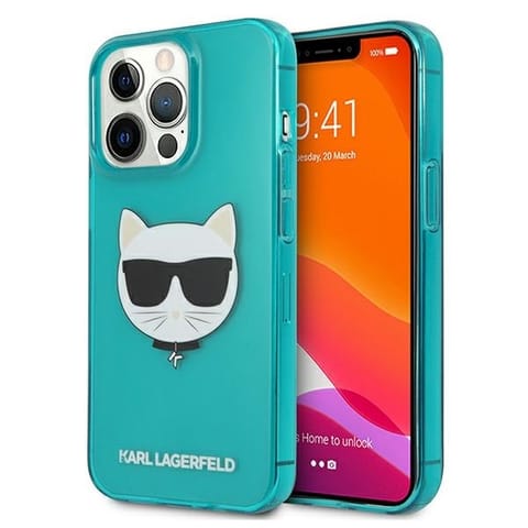 ⁨Karl Lagerfeld KLHCP13LCHTRB iPhone 13 Pro / 13 6.1" blue/blue hardcase Glitter Choupette Fluo⁩ at Wasserman.eu