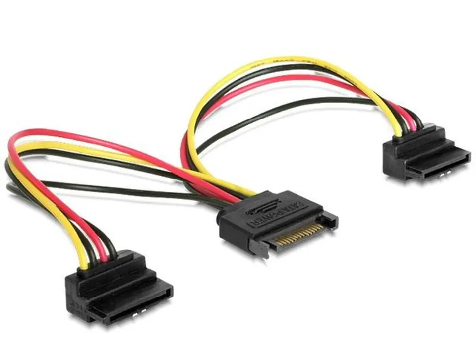 ⁨Sata power cable Sata-> (M) >2xSATA angled 15cm⁩ at Wasserman.eu