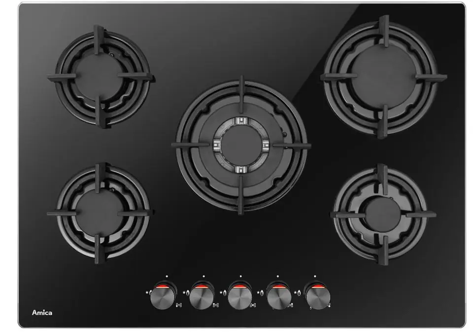 Amica PGCA7101AoB Black Built-in 70 cm Gas 5 zone(s) at Wasserman.eu