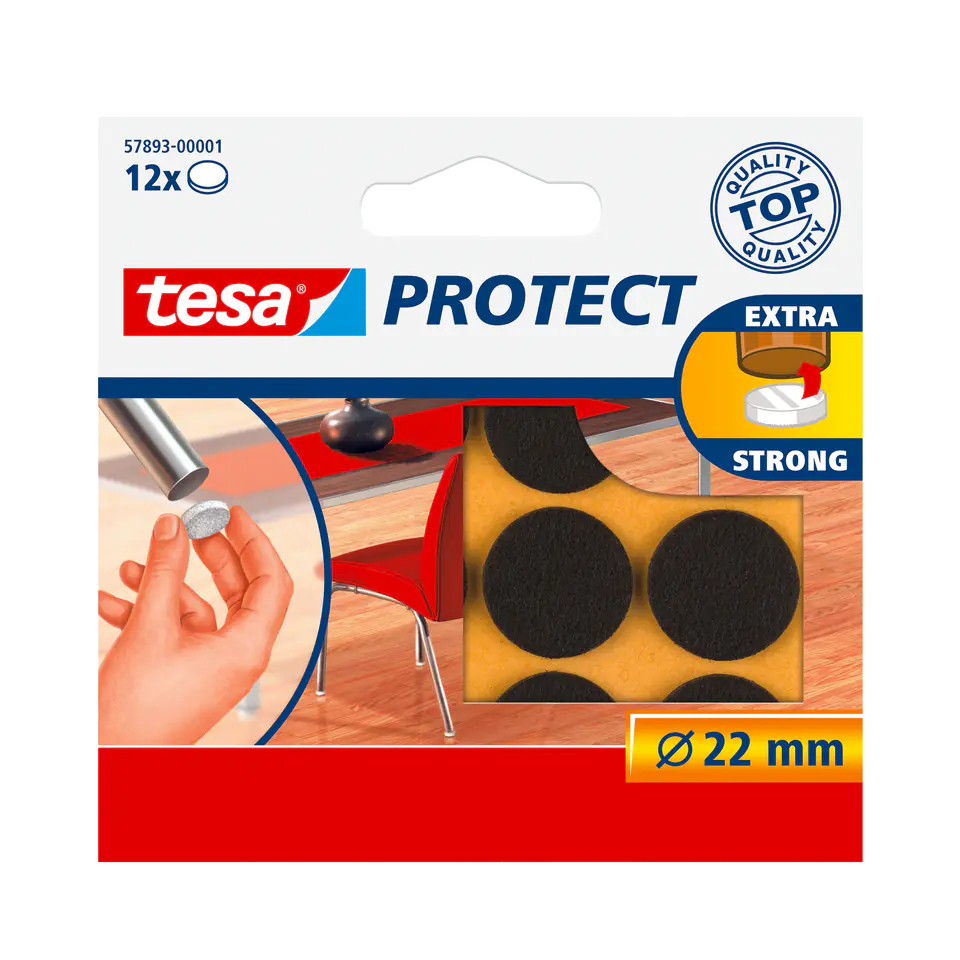 ⁨Felt pads fi=22mm, brown, 12pcs.⁩ at Wasserman.eu