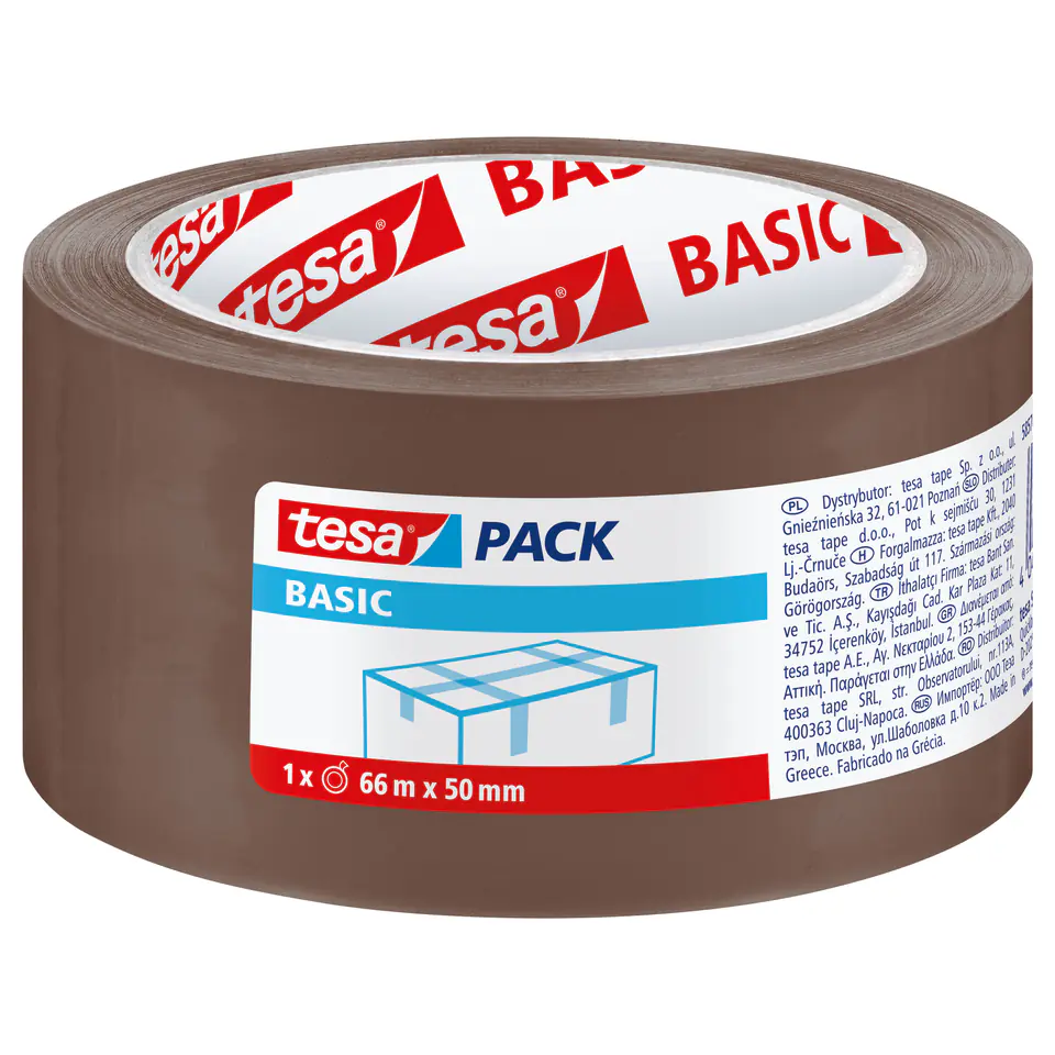 ⁨Packing tape basic 66m:50mm, brown⁩ at Wasserman.eu