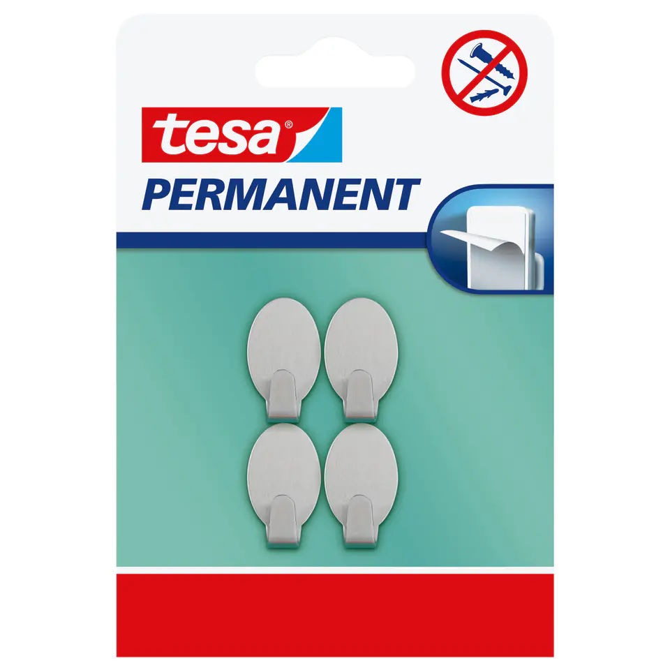 ⁨Permanent hooks 4 pcs. "xs", oval, metal⁩ at Wasserman.eu