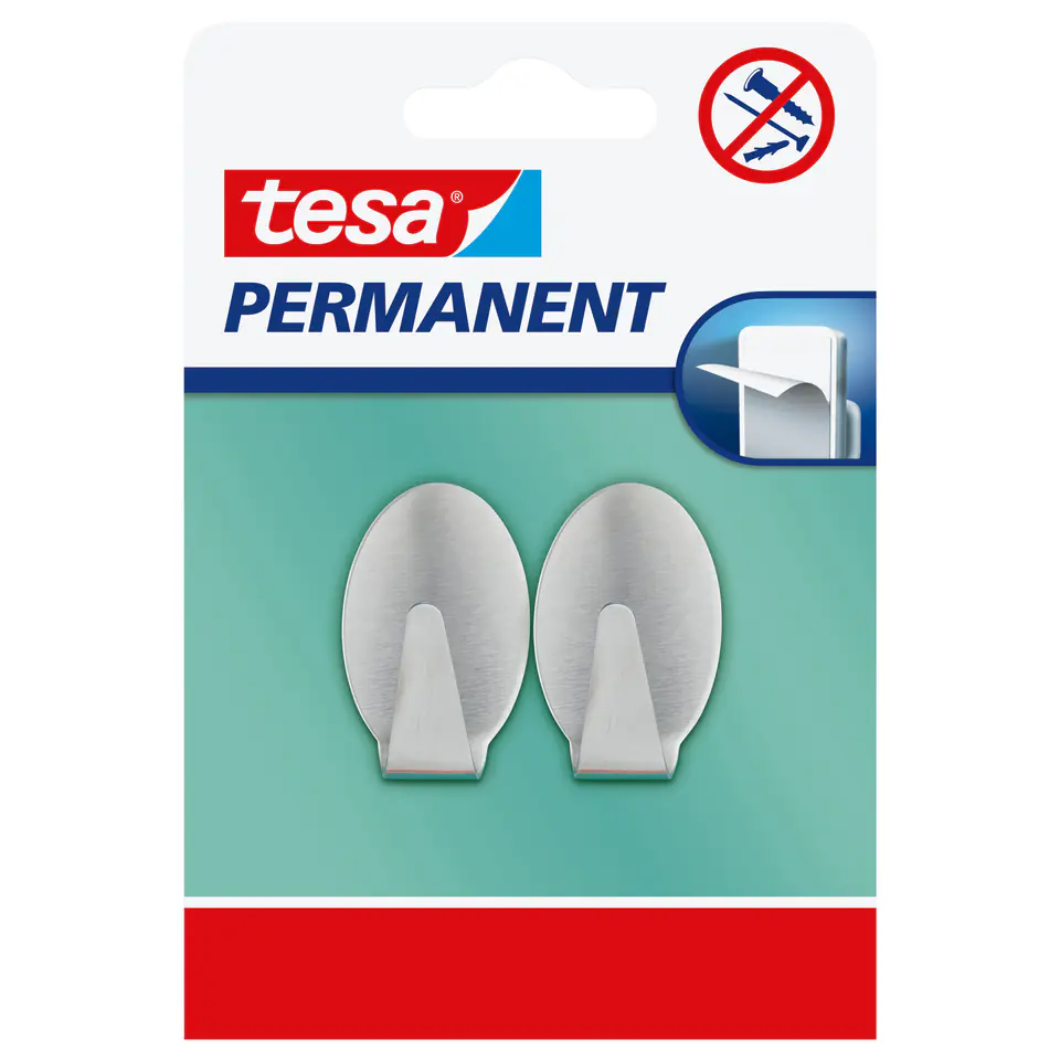 ⁨PERMANENT HOOKS 2 PCS "L", OVAL, METAL⁩ at Wasserman.eu