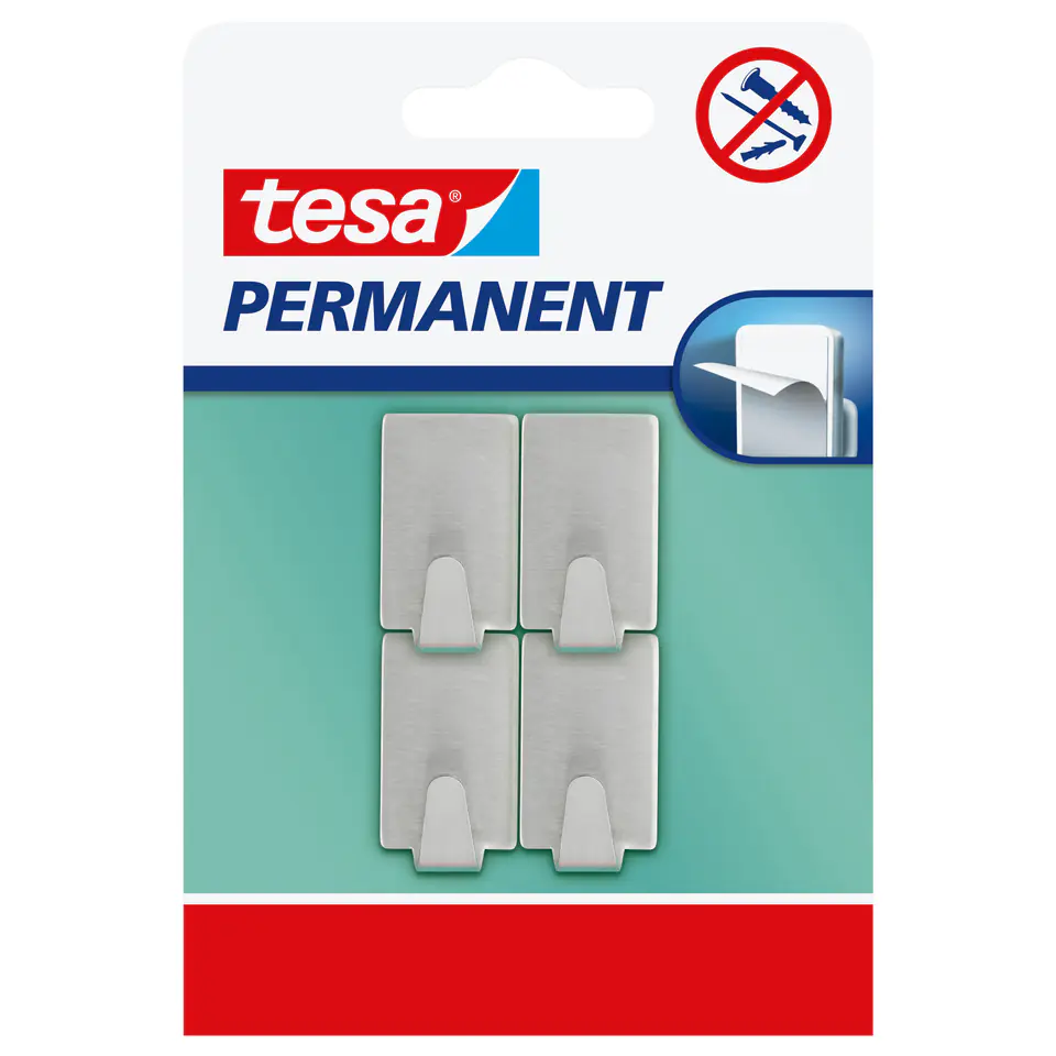 ⁨PERMANENT HOOKS 4 PCS "S" RECTANGULAR, METAL⁩ at Wasserman.eu