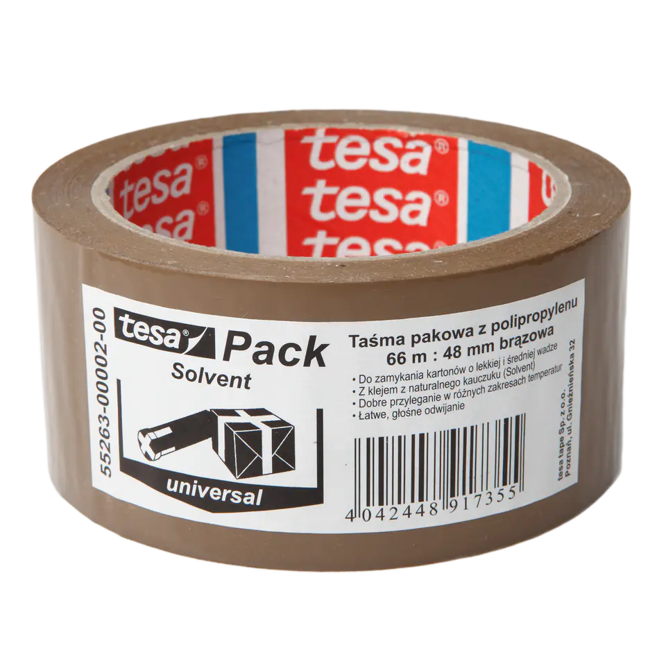 ⁨Solvent packing tape 66m:48mm, brown⁩ at Wasserman.eu