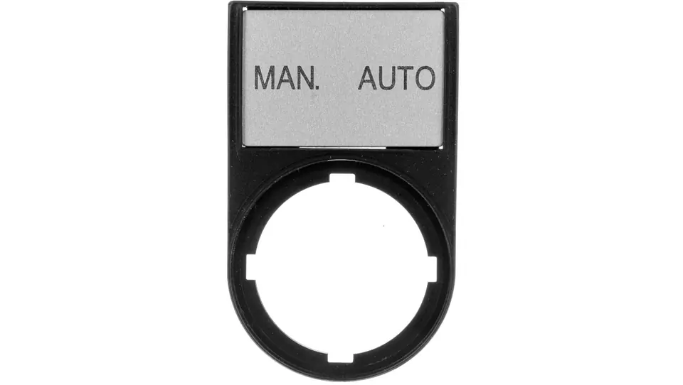 ⁨Tabliczka opisowa MAN-AUTO 50x30mm czarna 22mm prostokątna M22S-ST-GB11 216500⁩ w sklepie Wasserman.eu