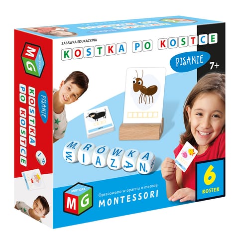 ⁨MONTESSORI ZABAWKA EDUKACYJNA KOSTKA PO KOSTCE - PISANIE 6 KOSTEK⁩ w sklepie Wasserman.eu