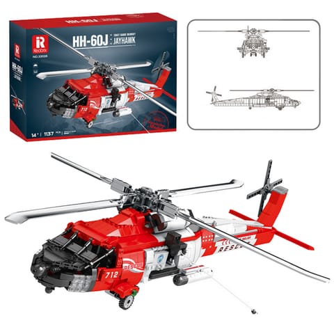 ⁨Klocki Konstrukcyjne Helikopter Ratunkowy HH-60J Jayhawk 1137el⁩ w sklepie Wasserman.eu