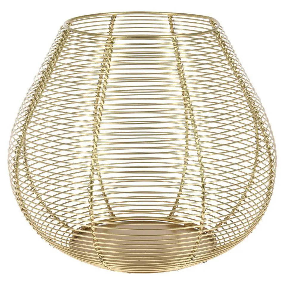 ⁨Metal wire lantern gold 20 cm⁩ at Wasserman.eu