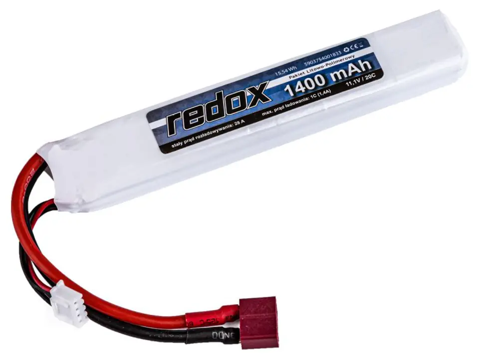 ⁨Pakiet Akumulator Redox LiPo 11,1V 1400mAh 20c Scalony⁩ w sklepie Wasserman.eu