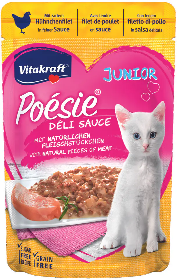 ⁨VITAKRAFT POESIE DELI SAUCE JUNIOR chicken 85g/cat⁩ at Wasserman.eu