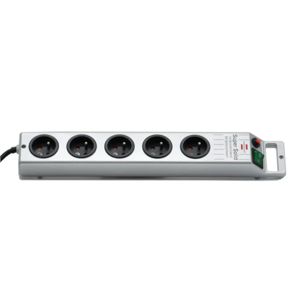 ⁨Super Solid Line Power Strip 5 Sockets 2.5m Silver Brennenstuhl 1153344115⁩ at Wasserman.eu