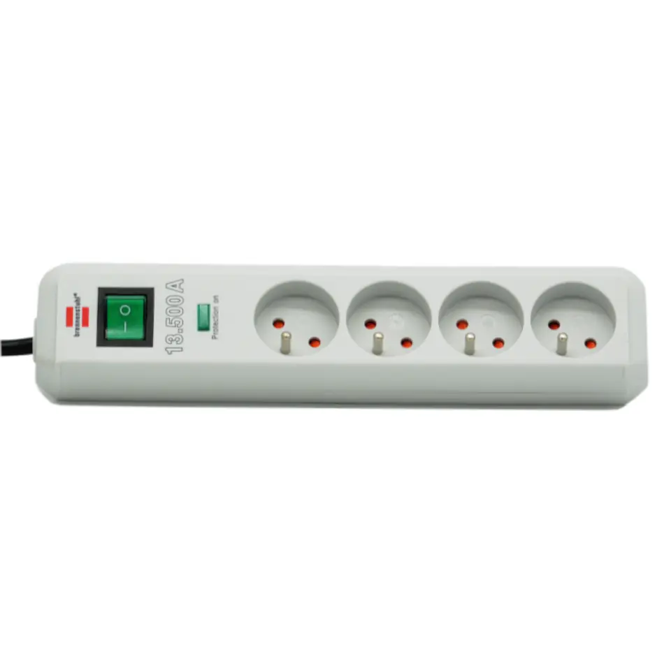 ⁨Surge protector Eco Line 4 sockets 1,5m 13.500A light gray Brennenstuhl 1153954314⁩ at Wasserman.eu