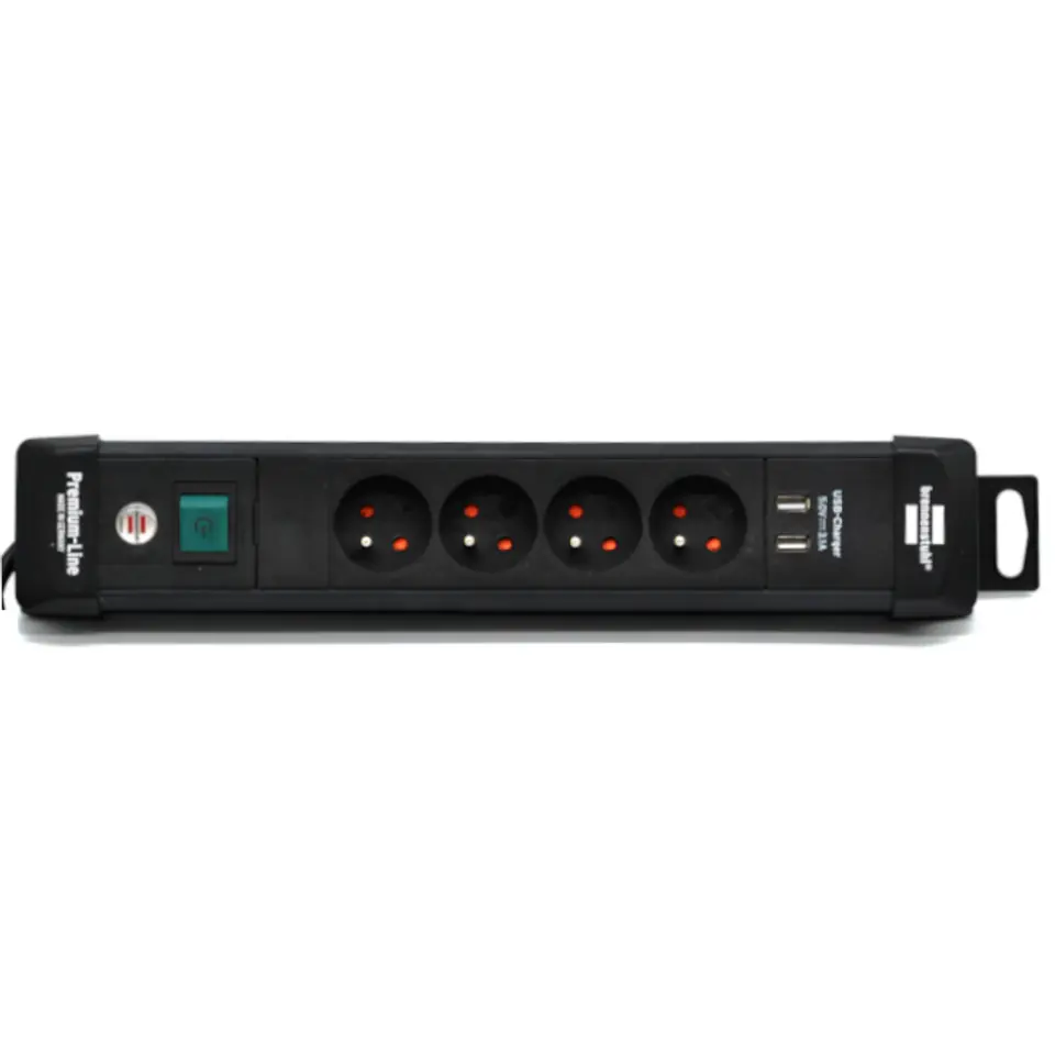 ⁨Premium Line Power Strip 4 Sockets 2 USB 1.8m Black Brennenstuhl 1951144602⁩ at Wasserman.eu