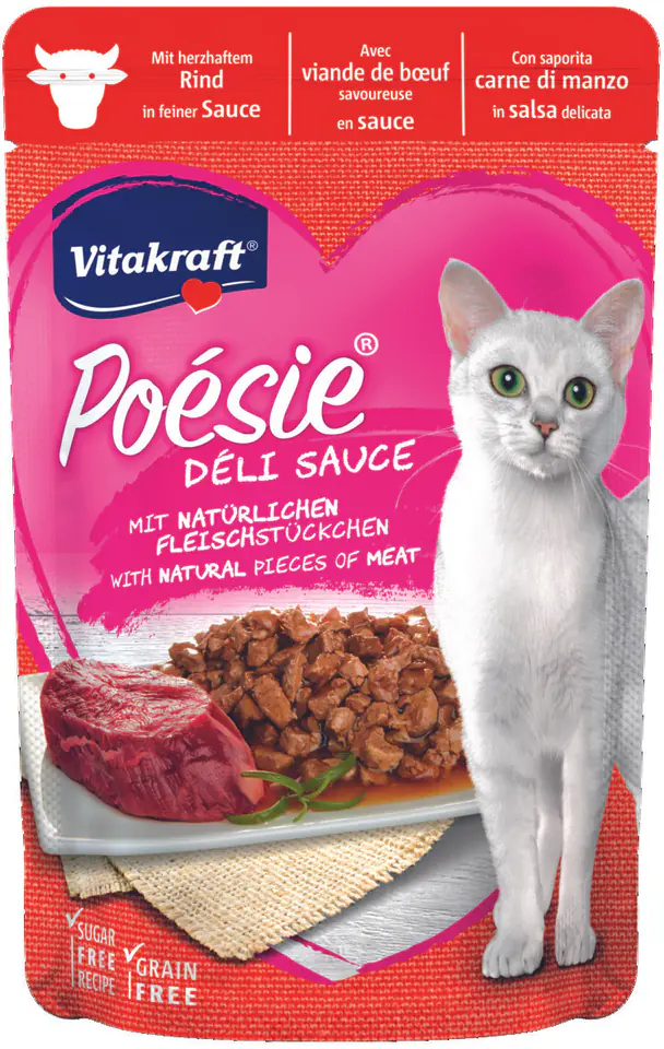 ⁨VITAKRAFT POESIE DELI SAUCE wołowina 85g d/kota⁩ w sklepie Wasserman.eu