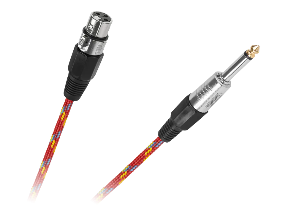 ⁨Kabel mikrofonowy gniazdo CANON-wtyk JACK 6.3mm  5m⁩ w sklepie Wasserman.eu