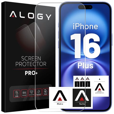 ⁨Szkło hartowane do Apple iPhone 16 Plus ochronne szkiełko na ekran 9H Alogy Heavy Pro+™️⁩ w sklepie Wasserman.eu
