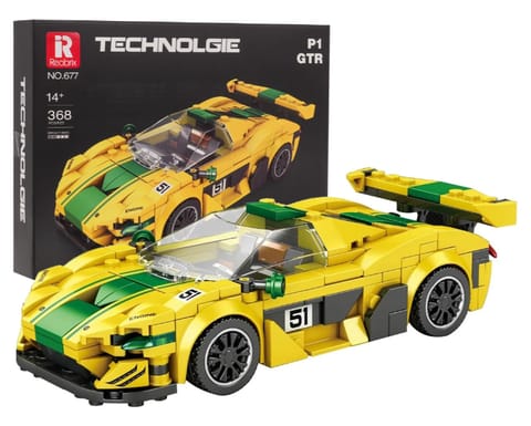 Zestaw Klocków Technicznych auto sportowe Żółte 368el. w sklepie Wasserman.eu